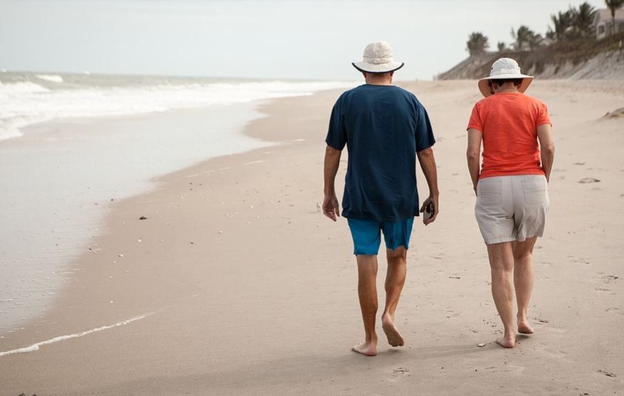 walking on a Florida beach